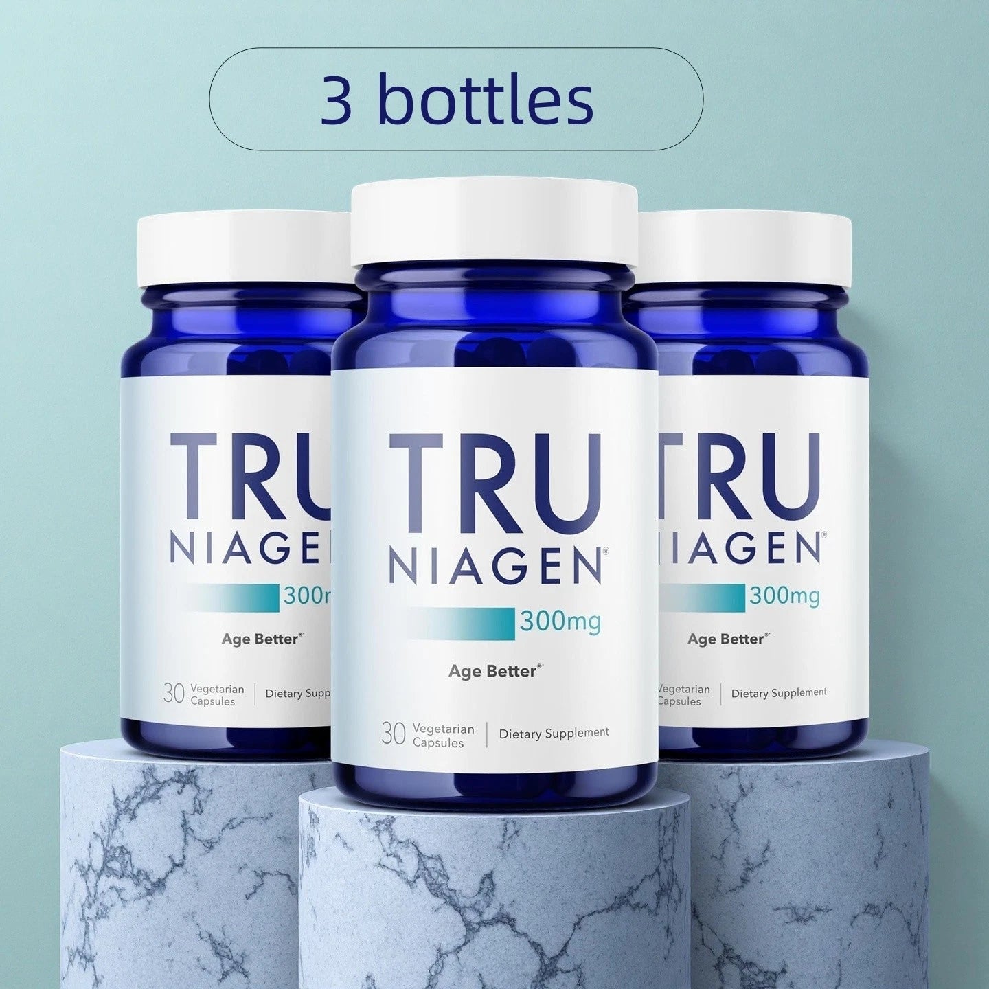 3 BOTTLES Cellular Energy Supplement with Nicotinamide Riboside for Brain Health
