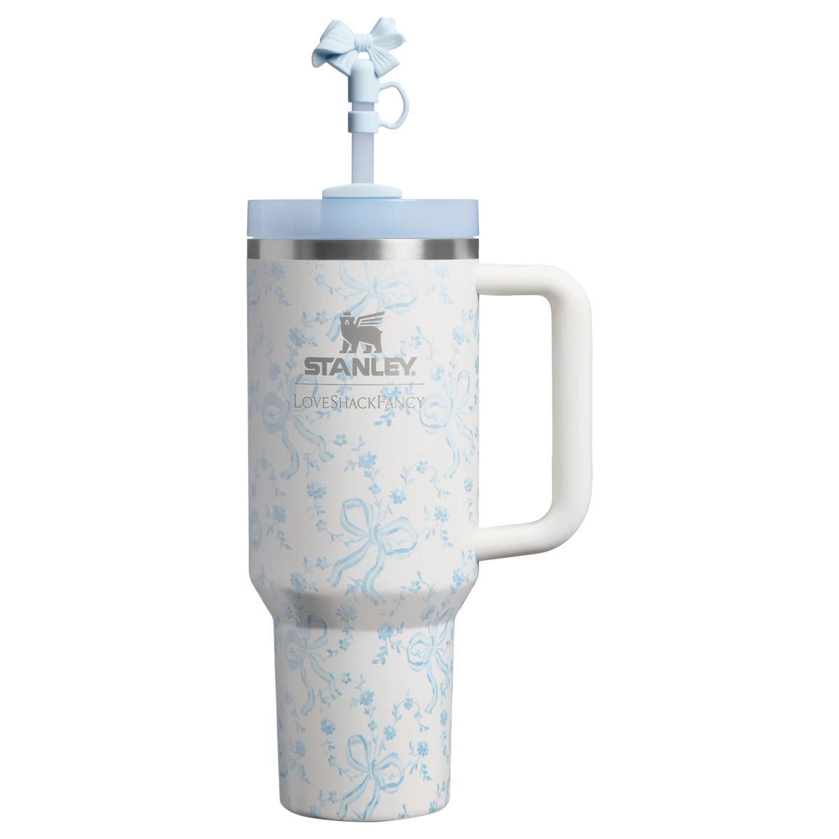 Stanley x LoveShackFancy Holiday Quencher H2.0 – 40 OZ, Coquette Bow Winter Ice