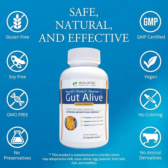 Holistic Health Labs Gut Alive – Digestive Support, 60 Capsules