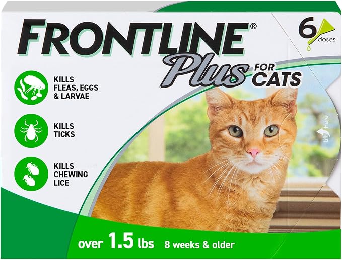 FRONTLINE Plus Flea & Tick Treatment for Cats & Kittens – 6 Count