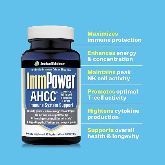American BioSciences ImmPower AHCC Supplement – 500mg, 60 Veggie Capsules