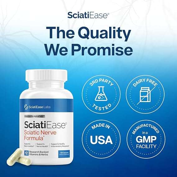 SciatiEase Sciatic Nerve Health Support Supplement, 120 Capsules
