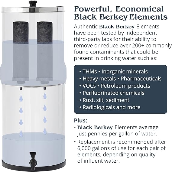 Berkey Elements BB9-2 Filters - (Set of 2 Black Berkey Elements)