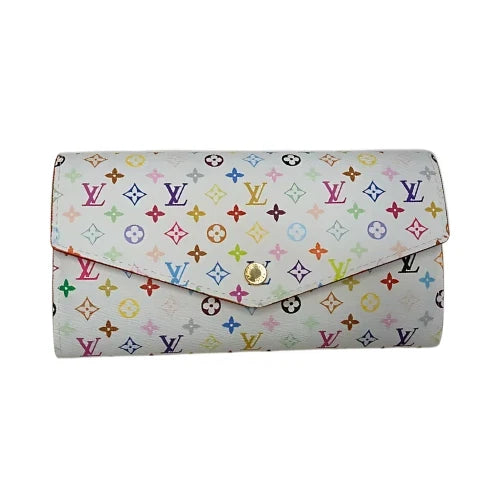 Louis Vuitton x Takashi Murakami White Multicolor Sarah Long Wallet With Box