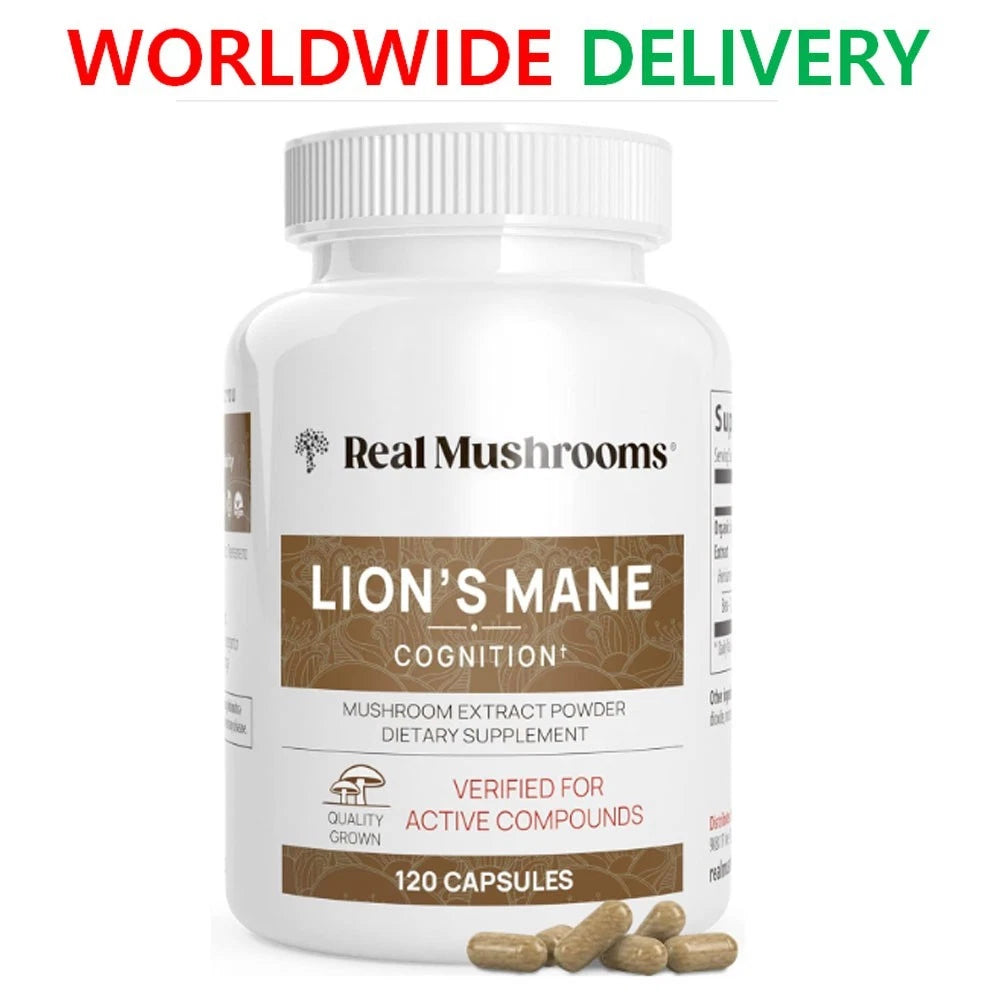 Real Mushrooms Organic Lions Mane Mushroom Capsules - 120 Count