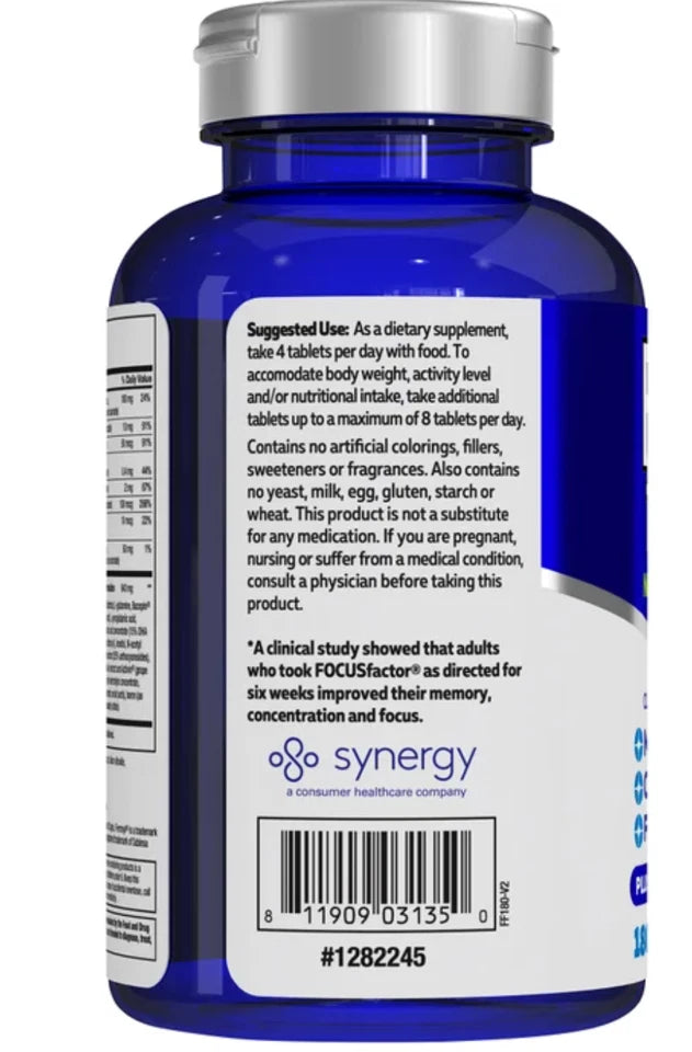 Focus Factor Brain Supplement Memory Concentration Multivitamin 180 Tablets