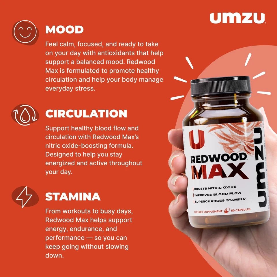 UMZU Nitric Oxide Booster Redwood Max 1 Month Supply