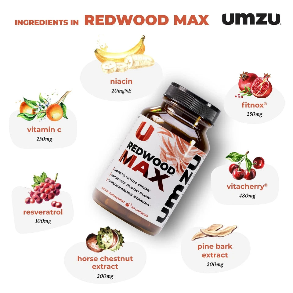 UMZU Nitric Oxide Booster Redwood Max 1 Month Supply