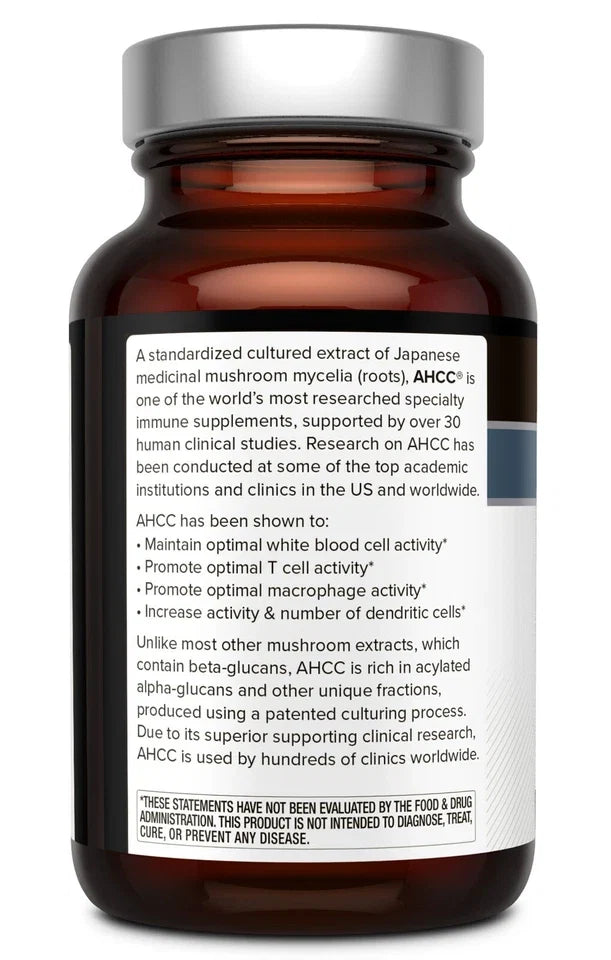Kinoko Platinum AHCC 750 mg - Immune Supplement - Quality of Life - 60 Count