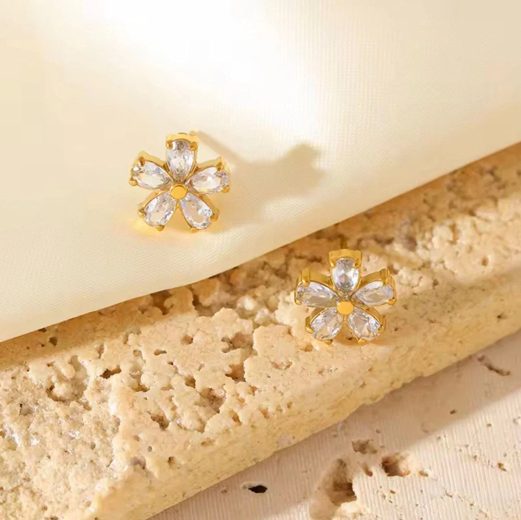 Dainty Floral Earrings Stud Women Cute Design