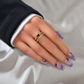 2 pcs Exquisite Rhinestone Decor Finger Ring set for Women Party Daily Jewelry