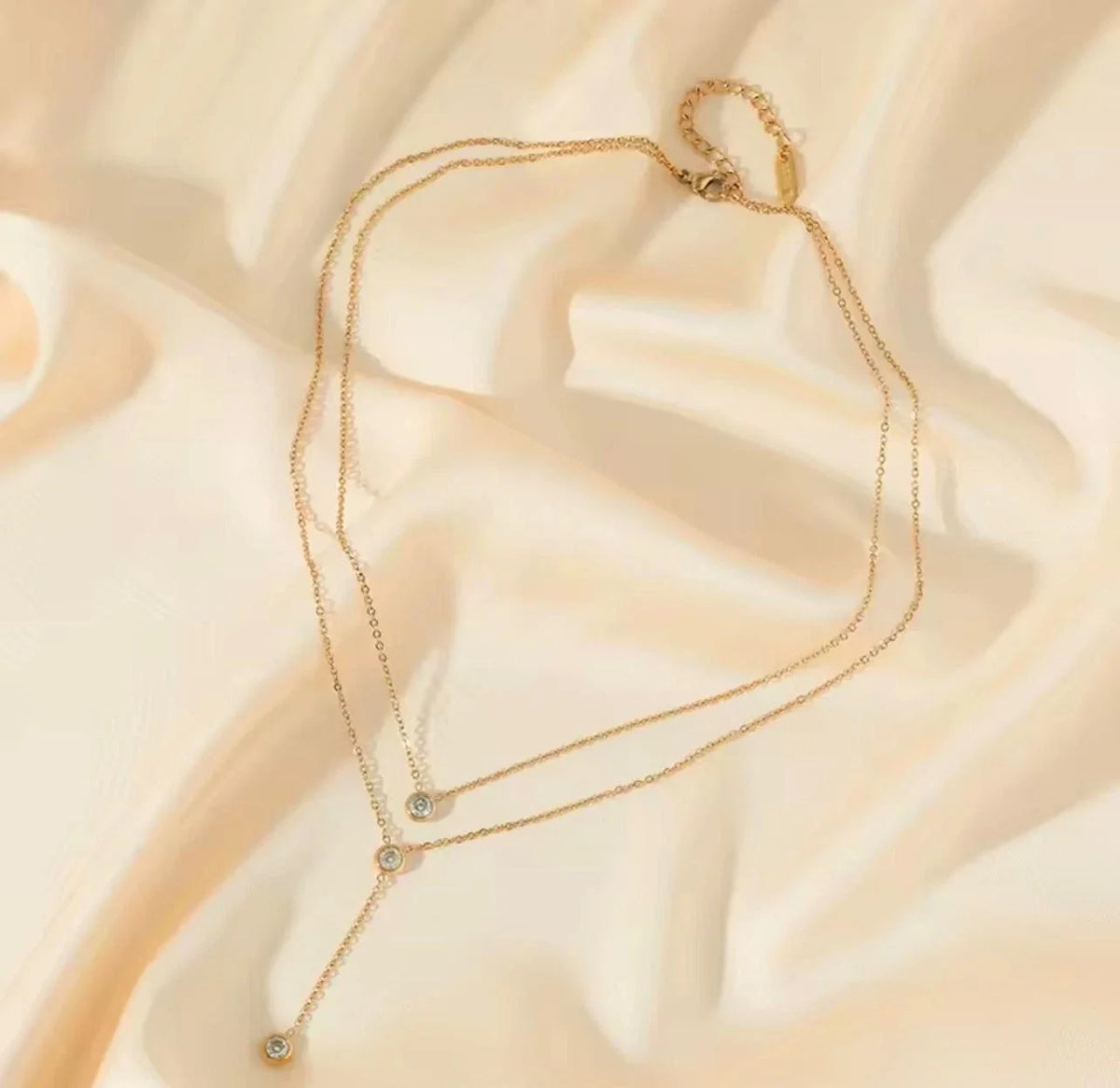 Women Layered Pendant Necklace Gold Color