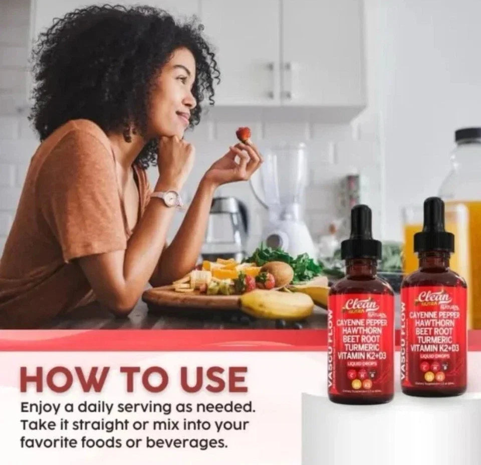 Clean Nutra Organic Cayenne Pepper Liquid Drops Supplement Vitamin D3 K2 60ml