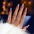 7pcs Minimalist Nightclub Gold Stackable Boho Midi Finger Multiple Knuckle Ring