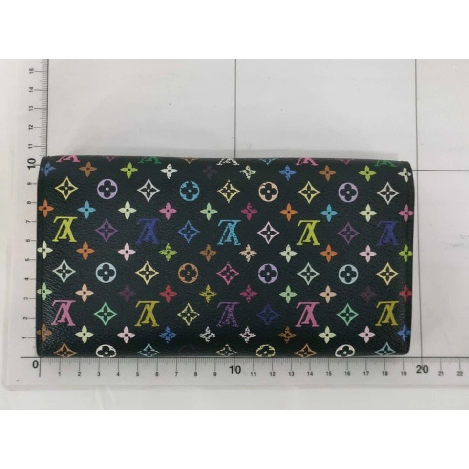 LOUIS VUITTON Portefeuille Sarah Long Wallet M93533 Black Monogram Multicolore