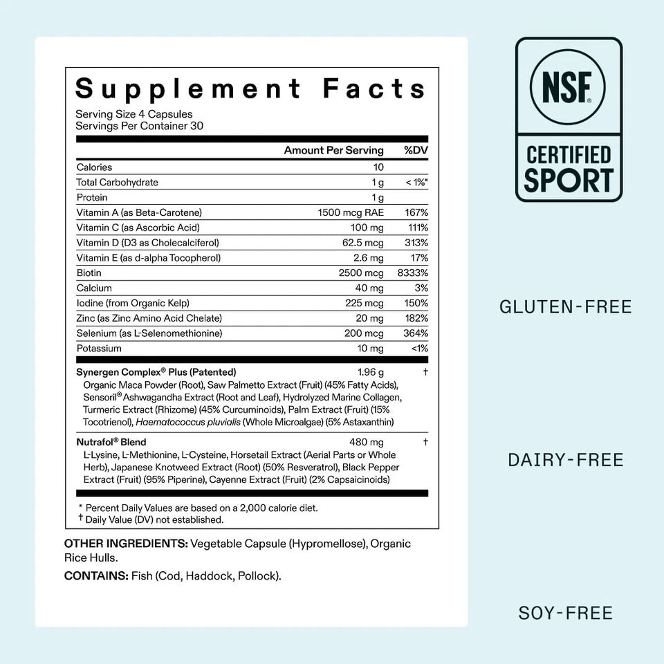 Nutrafol Women's Balance Hair Growth Supplements, Ages 45 and Up