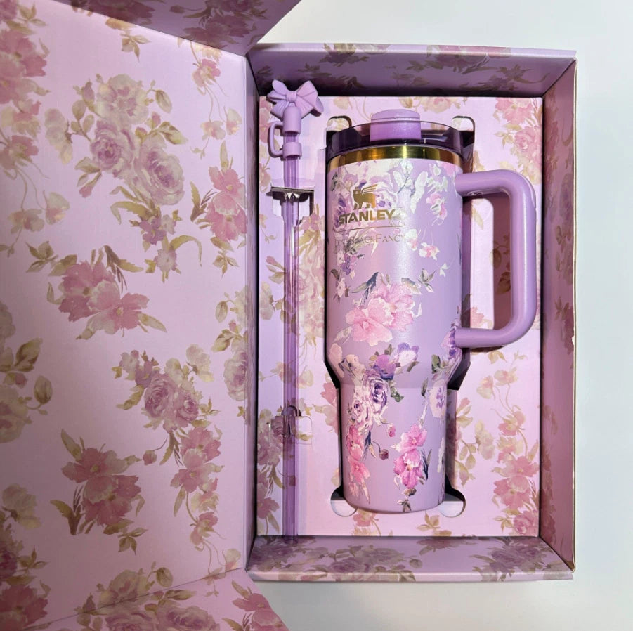 Stanley Love Shack Fancy Quencher - Happy Thoughts Rosa Beaux Purple 40 oz