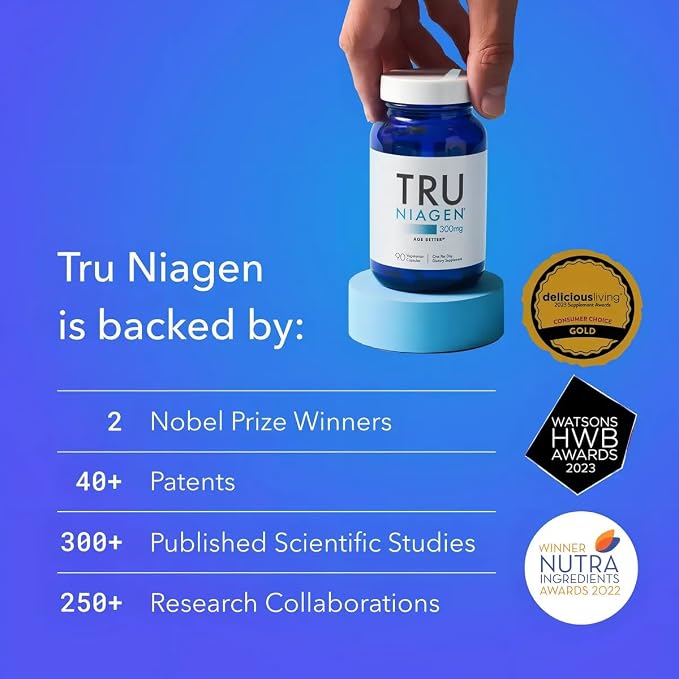 TRU NIAGEN – Nicotinamide Riboside (NR) NAD+ Supplement, 300mg, 30 Capsules